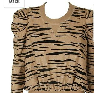 Free People Women's Zaza Zebra Pullover Sweatshirt
